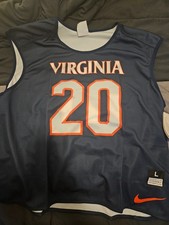 Nike Men’s Virginia Cavaliers Reversible Lacrosse Jersey #20 White Blue Lg NWT