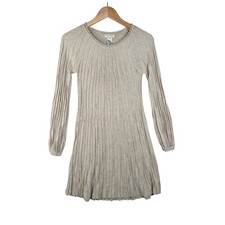 Max Studio Pleated A-line Sweater Dress size Small Gold