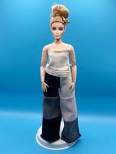 Handsewn Strapless Top And Patched Denim Pant For Barbie Doll  Curvy Doll 