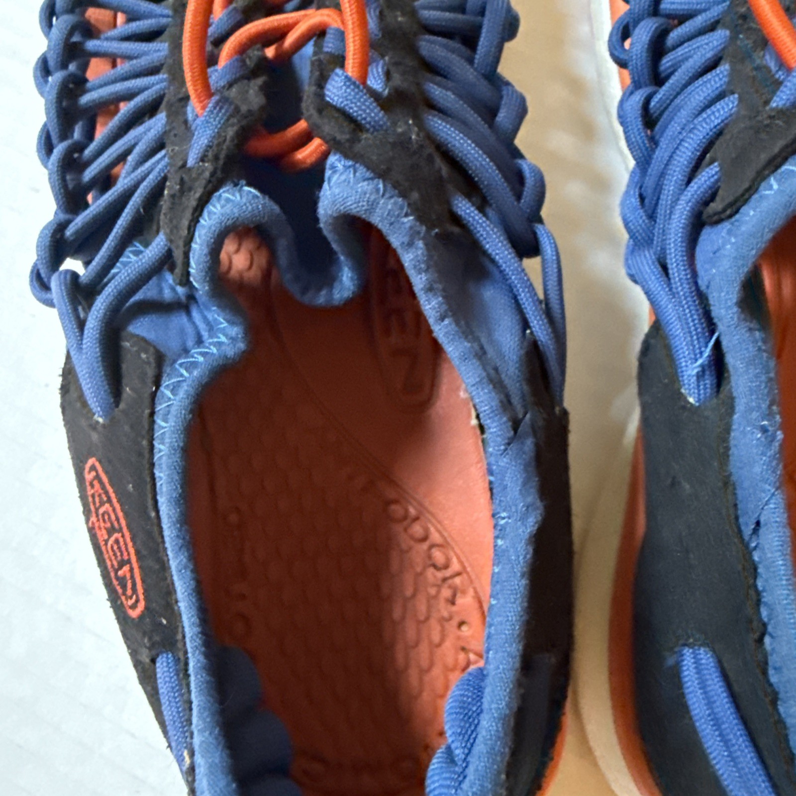 Sandali Paracord Keen Uneek Youth taglia 4 scarpe da trekking acqua blu arancione