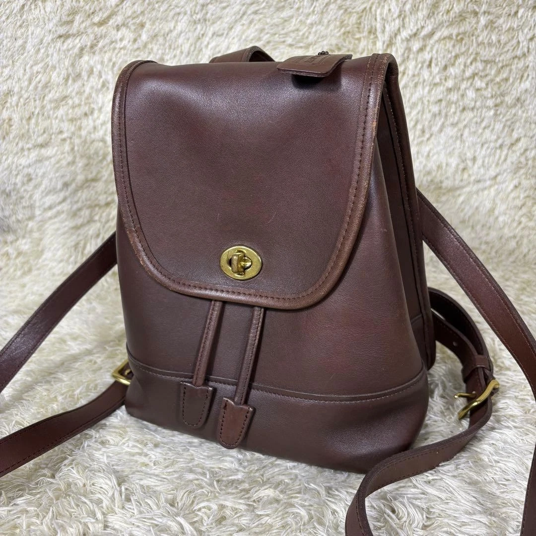 Vintage Coach 9960 Backpack Brown Leather Turn Lock USA Made With