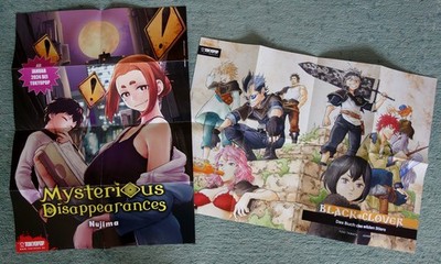 2 Mini-Poster zum Manga  Mysterious Disappearances  &  Black Clover   (Tokyopop)
