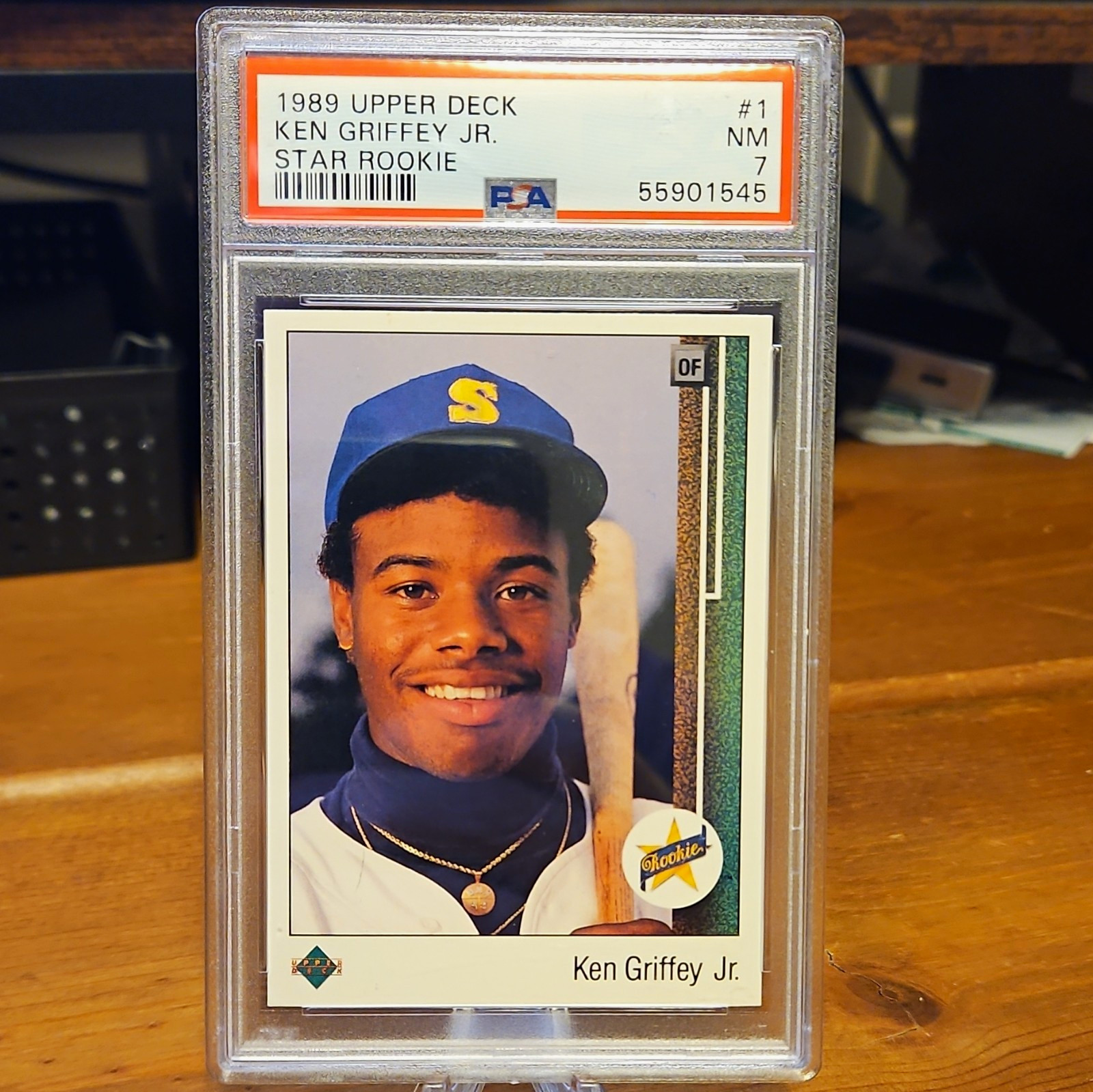 Upper Deck 1989 Star Rookie Ken Griffey Jr Rookie #1 Seattle Mariners MLB Psa 7