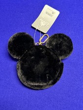 2026 Disney Parks Mickey Mouse Icon Plush Coin Purse Bag Charm Black NEW