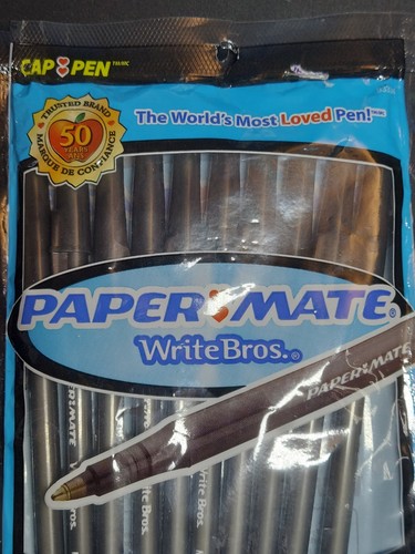 Paper Mate Write Bros Ball Point Pens Black Ink Medium 1.0 mm 10 Pack NOS 2008 - Picture 2 of 5