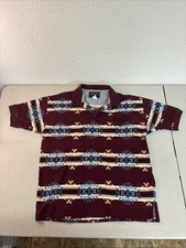 Vintage Wrangler Western Shirt Mens Medium Aztec Polo Short Sleeve Pocket