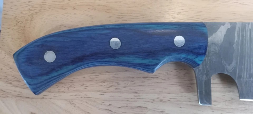 Cuchillo de camping Bowie de 15 pulgadas Damasco Bushcraft de caza con funda de cuero regalo Foto 4 de 4