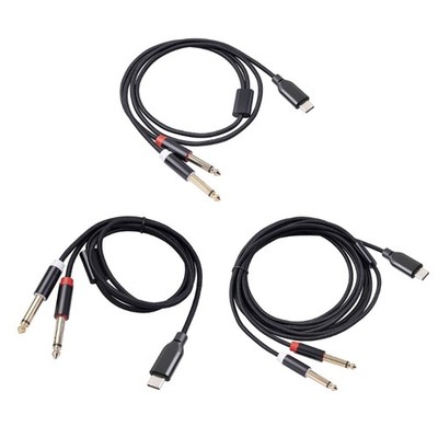 USB C to 6.35mm 1/4inch TRS Cable Digital Chip for Mobilephone, Tablets, Laptops