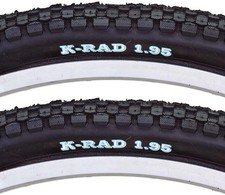 Sunlite K Rad MTB Street All Terrain Durable Black Bike Tire Pair 26 x 1.95
