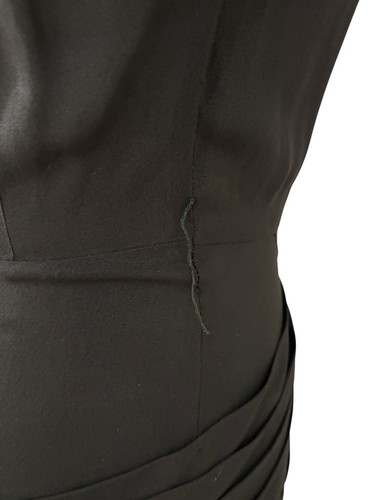 "Vestido negro crepé rayón años 40 de colección púrpura lentejuelas malla cuello moño detalle espalda 26"" w" - Imagen 8 de 10