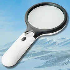 45X LED Jewelry Loupe Magnifier – Handheld Reading Glass with 3 Light Modes