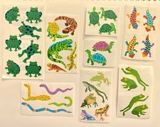 VTG Mrs Grossman's Hambly Stickers - Frogs Turtles Reptiles Snakes Opal Prism