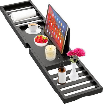 Bathtub Tray Black - Bath Tray Expandable - Bath Table Trays for Bathtub/Tub,Pre