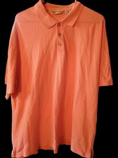 Eddie Bauer Men's Large Short Sleeve Polo Coral Cotton