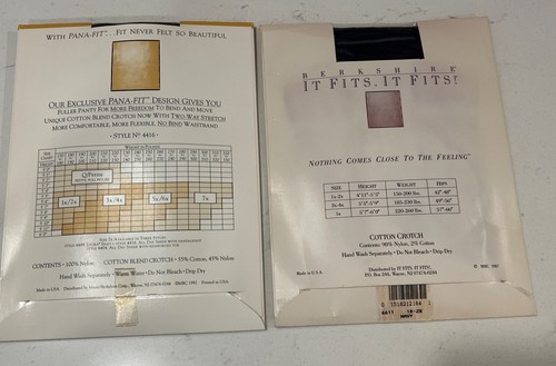 2 Packs Berkshire Vintage Pantyhose Queen 1x-2x Navy Nu Grey Sandalfoot Sealed - Picture 7 of 12