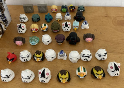 Konvolut Angry Birds Star Wars Mini Stormtrooper Jabba Jenga Obi Wan Veers 40 Teile