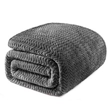 King Blanket for Bed, Cozy Lightweight Fleece King  90x104 IN  Dark Grey
