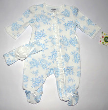 Baby girl clothes, Newborn, Little Me Ruffled coveralls  matching head band