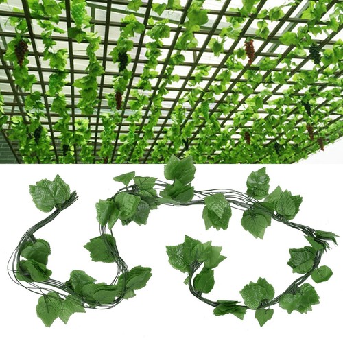 US Simulation Grape Leaves Rattan Resuable Artificial Green Plant Vine Leaves Fo - Picture 3 of 23