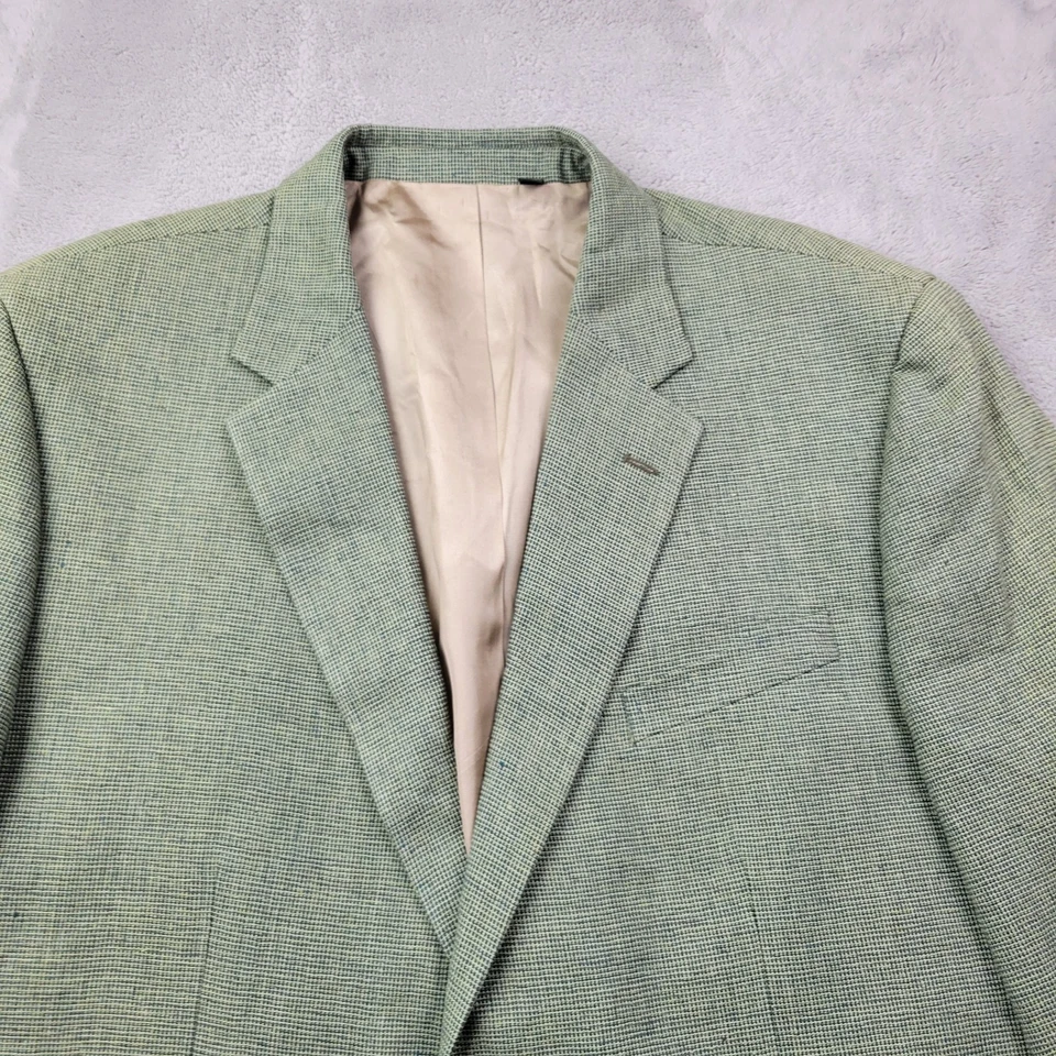Blazer Orvis 100% Seda Para Hombres 46R Verde Dos Botones Abrigo Deportivo Chaqueta Forrado Bolsillos Foto 2 de 4