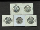 Lot of 5: 40% Silver Clad Kennedy Half Dollars - 1965, 66, 67, 68D, 69D  au/bu