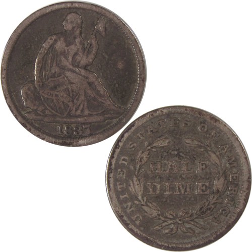 1837 Small Date Seated Liberty Half Dime VF Details Silver SKU:I17601 - Picture 3 of 4