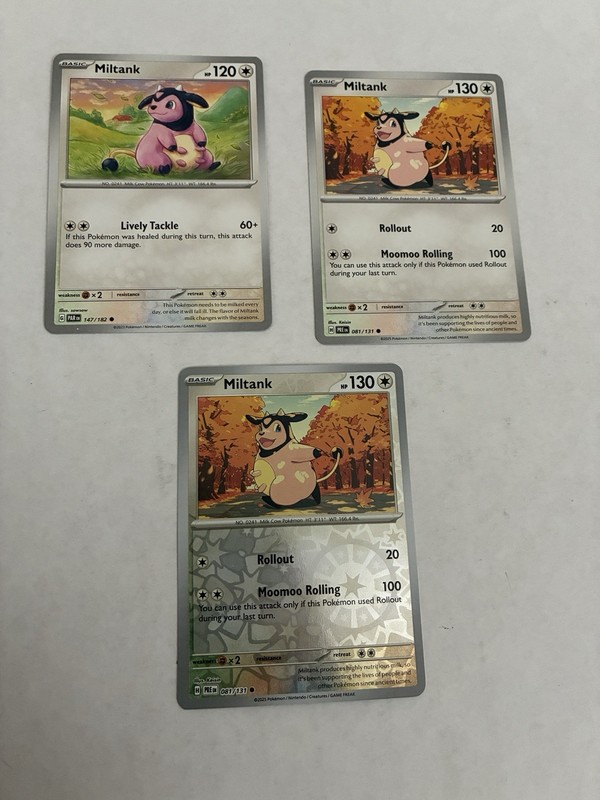 Lot Of 3 Militank Pokemon Cards