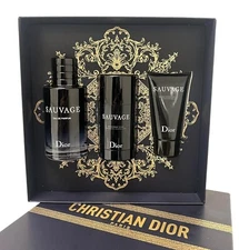 Christian Dior Sauvage For Men EDP 3-Piece Gift Set 3.4EDP 2.6deodrant 1.7Balm