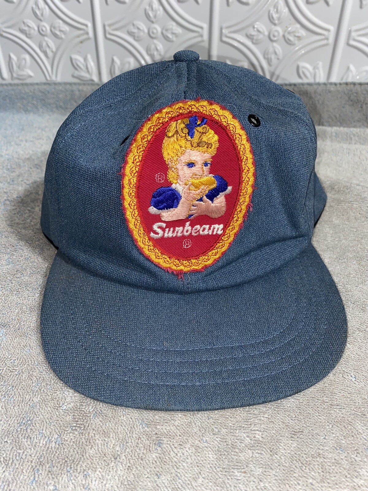 VINTAGE Sunbeam Bread Hat Patch SnapBack Blue Riv… - image 6