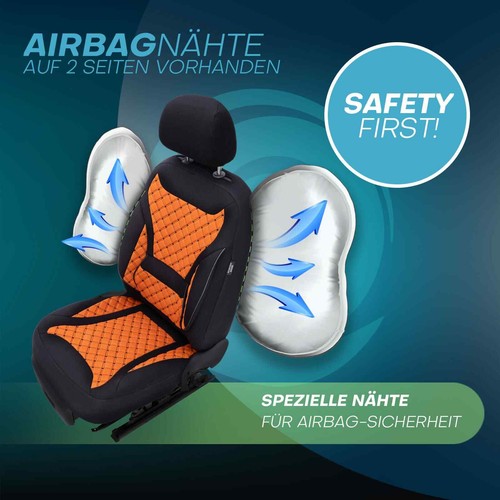 Fundas de asiento de coche Prime adecuadas para Lexus NX 2 desde 2021 (negro-naranja) | NUEVO - Imagen 9 de 12