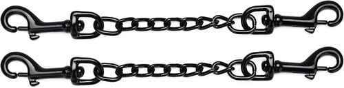 Heavy-duty metal dog collar safety clip, 2-pack, 10-inch black