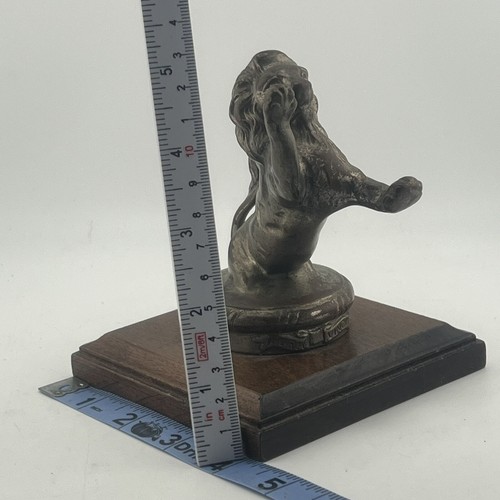 Vintage Franklin 1920er Aura Vincit brüllender Löwe Original Maskottchen Heizkörper Ornament - Bild 21 von 21