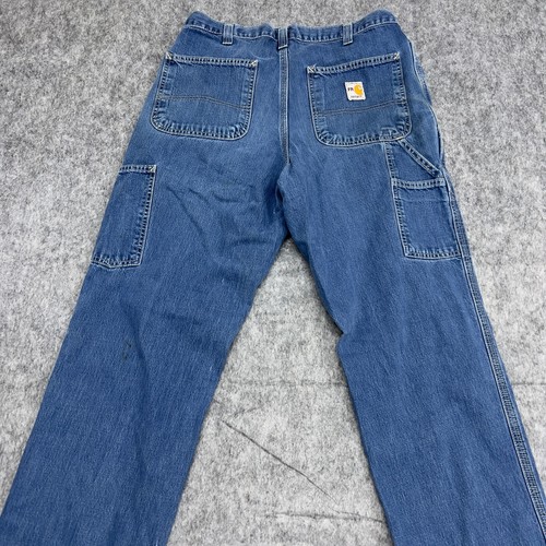 Carhartt FR Jeans Mens 32x34 Blue Denim Carpenter Workwear Denim Cat 2 NFPA2112 - Picture 7 of 23