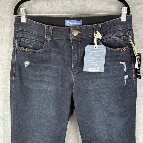 Democracy Absolution Jeans Womens 14 Blue Dark Ankle Skimmer Stretch Slimming - Picture 2 of 14