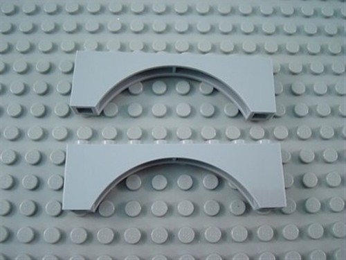 New LEGO Lot of 2 Light Bluish Gray 1x8x2 Arch Bricks - 第 1/1 張圖片