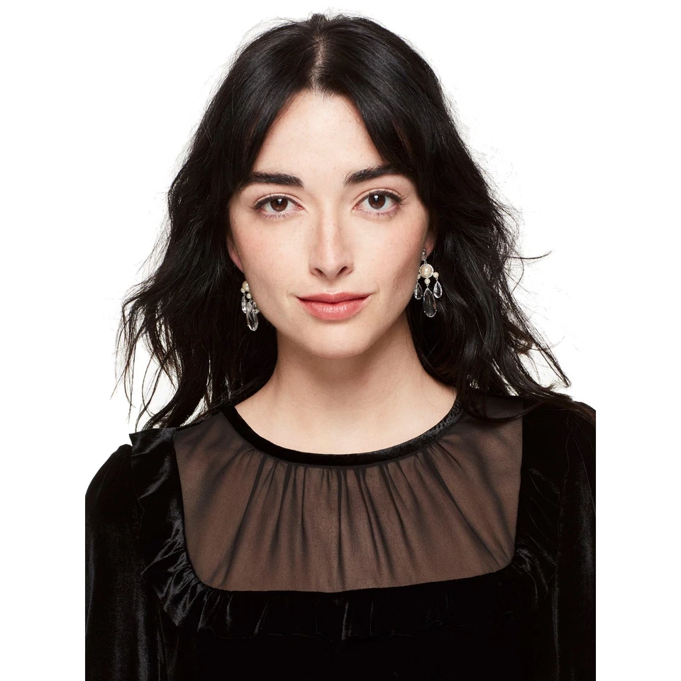 Kate Spade Crystal Glitz Glam Chandelier Faux Pearl Dangle Earrings WBRUF080 NWT - Image 2 of 4