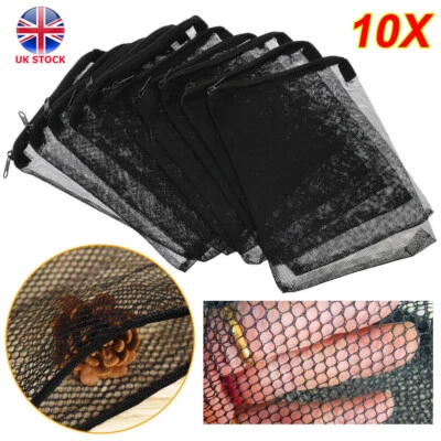 10Pcs Aquarium Filter Bags Fish Tank Bio Ball Media Mesh Storage Bag With Zipper