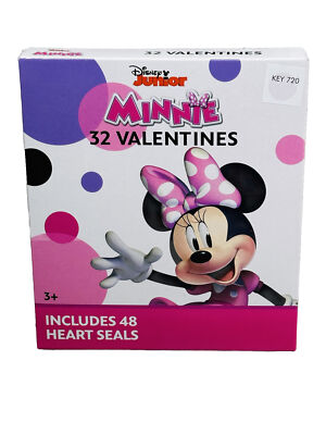 Disney Junior Minnie Mouse 32 Valentines Day Cards NOS 48 Heart