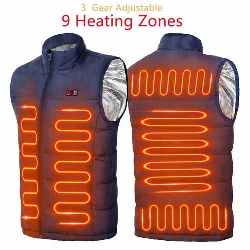 9 Places Heated Vest Men Women Usb Heated Jacket Heating Thermal