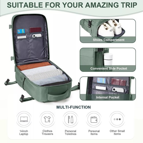 Ryanair Backpack 40x20x25 Cabin Bag Travel Backpack for Men Women Hand Luggage L - Picture 19 of 28