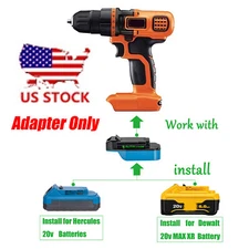 1 Adapter for DeWalt & Hercules 20V Battery To Power for Black&Decker 20V Tools