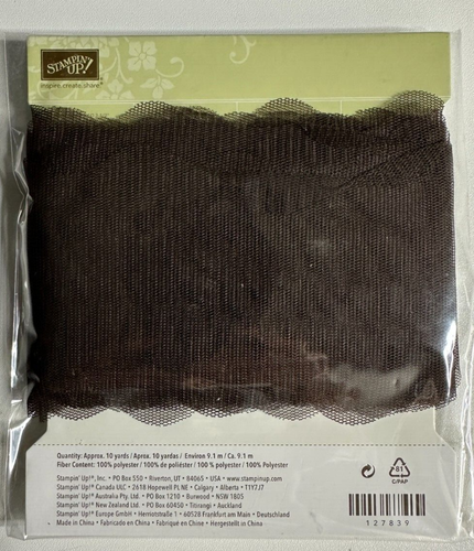 NEU Stampin' Up früher Espresso 3-1/2" überbackenes Tüllband 10 Yards - Bild 3 von 7