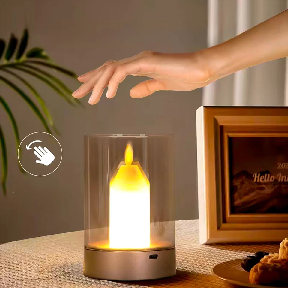 Touch control candle night light enhancing atmosphere light 5V USB rechargeable - image 3 of 4