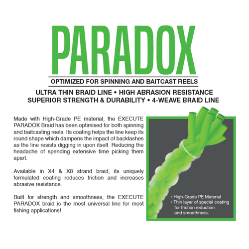 EXECUTE - Paradox X4 Braided Line ~ High Abrasion Resistance Fishing Line - Picture 3 of 6