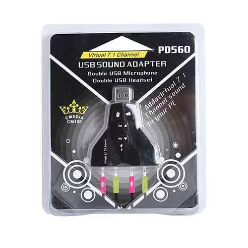 USB Sound Card Adapter External Virtual 7.1 Channel 3D Sound Card - Picture 2 of 6