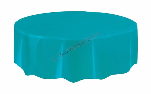 Round Wedding Party Tablecover Table Cover Cloth Plastic Tablecloth Birthday 84" - Picture 8 of 25