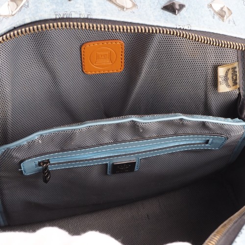 MCM Stark Studded Blau Luxus Designer Herren Rucksack Limitiert Selten OP: 980 € - Bild 21 von 24