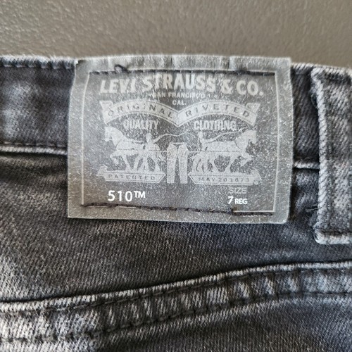 Levis 510 Boys Jeans Youth 7 Reg 6-7 Years 22x21 Black Adjustable Waist EUC - Picture 7 of 10
