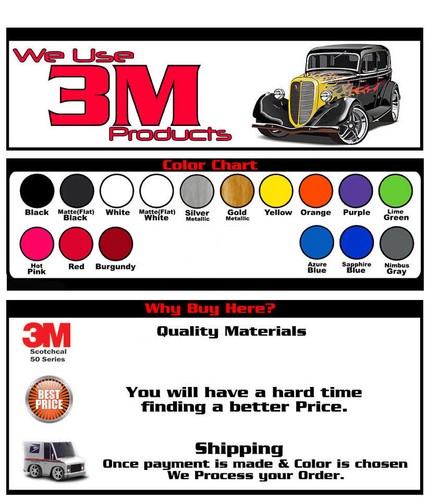 Chevy Camaro Fender HASHMARKS Decals 3M Pro Vinyl Series Stripe Kit - Picture 3 of 3