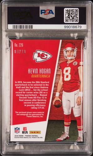 2016 Panini Phoenix #226 Kevin Hogan Auto.Jersey-Green Prime PSA 8 - Picture 2 of 2